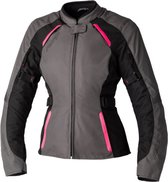 RST Ava Ce Ladies Textile Jacket Dark Grey Neon Pink Black 14 - Maat - Jas