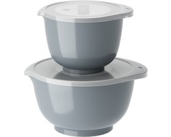 Rosti Margrethe Beslagkom Set - 4 delig - 1,5 en 3 L - Dusty Blue (blauw) - Mengkom met Deksel voor Bakken en Koken - Magnetron-, Vriezer- en Vaatwasmachinebestendig