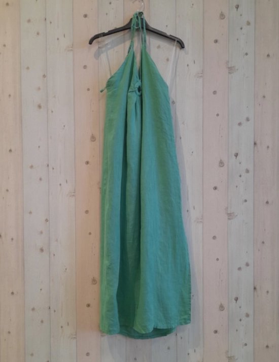 Robe d'été longue bohème en lin, de couleur BEIGE, sans manches avec poches latérales, robe maxi vintage, robe large taille 42