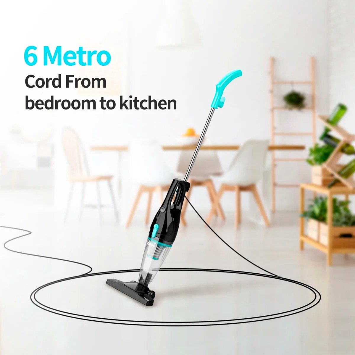 Steelstofzuiger - 2-in-1 Handstofzuiger - Stofzuiger Zonder Zak - Vacuum Cleaner - Met Snoer & Steel - Kruimeldief - Zwart & Blauw – foto 2