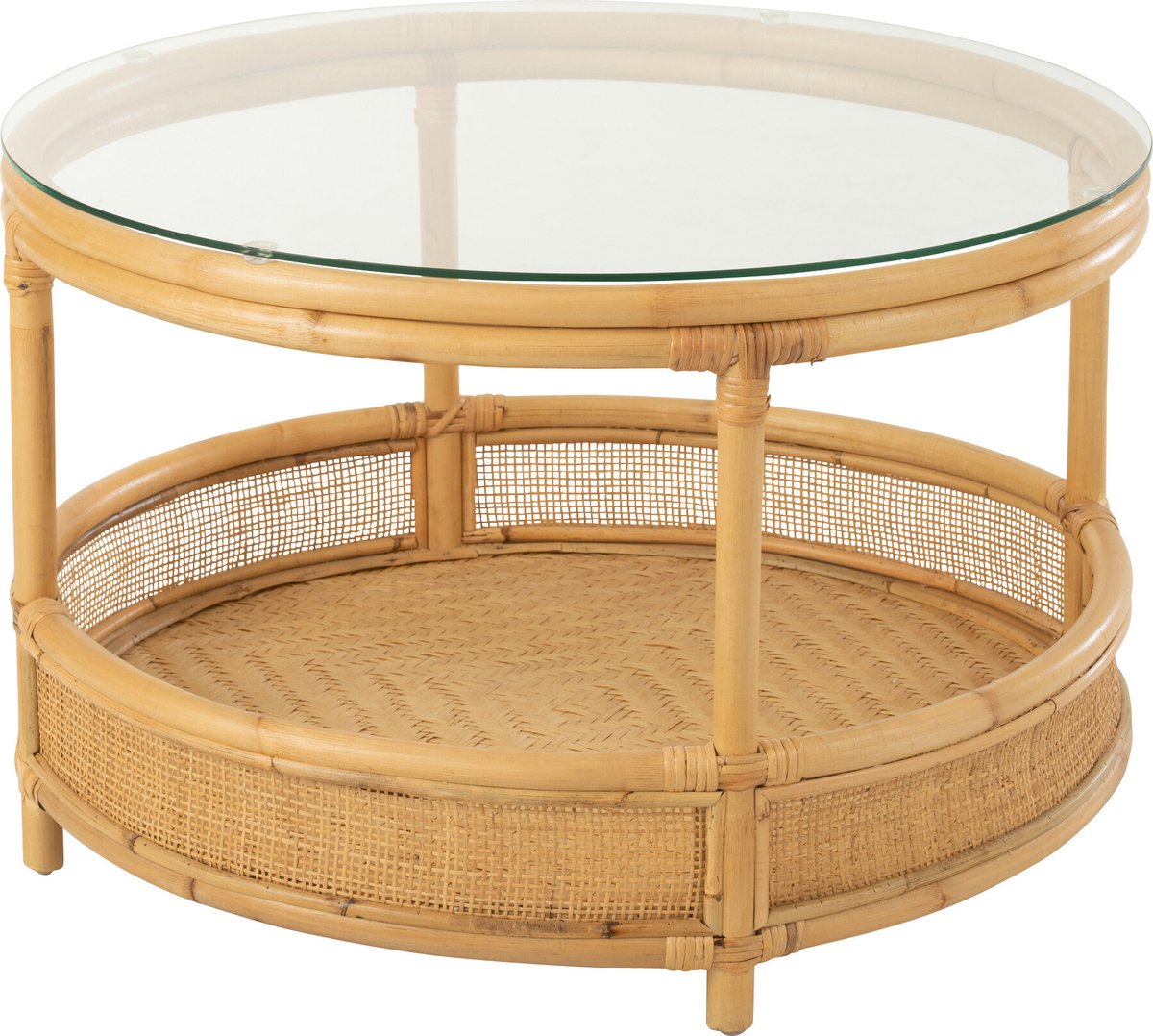 J-Line salontafel Jovelyne - rotan/glas - naturel