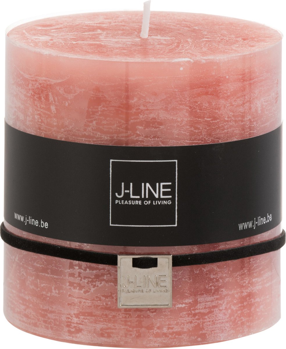 J-Line cilinderkaars - terracotta - 65U - 6 stuks Roze