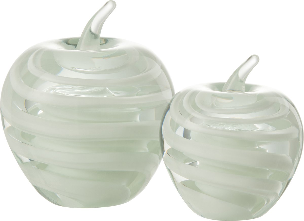 J-Line presse-papier Appel - glas - wit - large