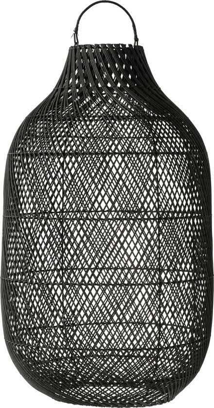 J-Line Lanterne Cylindre Xl Rotin Noir