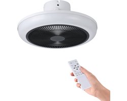 EGLO Sayulita Plafondventilator met lamp - Ø 45,5 cm - 6 snelheden - Instelbaar wit licht - Dimbaar - DC energy saving - Wit/Zwart