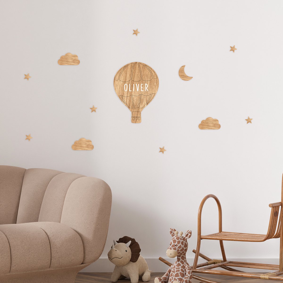 Vintiun Muurdecoratie Luchtballon - Personaliseerbaar