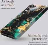 Coque MIO MagSafe Samsung Galaxy A14 | Shell arrière rigide | Convient pour MagSafe | Marbre vert