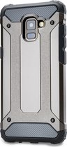 Xccess Tough Telefoonhoesje geschikt voor Samsung Galaxy A8 Plus (2018) Hoesje Hardcase Backcover Shockproof - Zwart