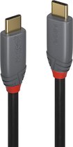 LINDY USB-kabel USB 3.2 Gen2x2 USB-C stekker, USB-C stekker 1.00 m Zwart, Grijs 36901