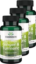 Swanson | Ginger & Turmeric | 3 stuks | 3 x 60 Capsules
