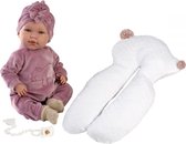 Llorens Huilende Babypop Mimi Roze met Tulband en geluid 42 cm