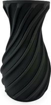 Spiraal Vaas - Vaas - Modern - Zwart - Kunststof - 21x13cm - Woonaccessoires - Duurzaam