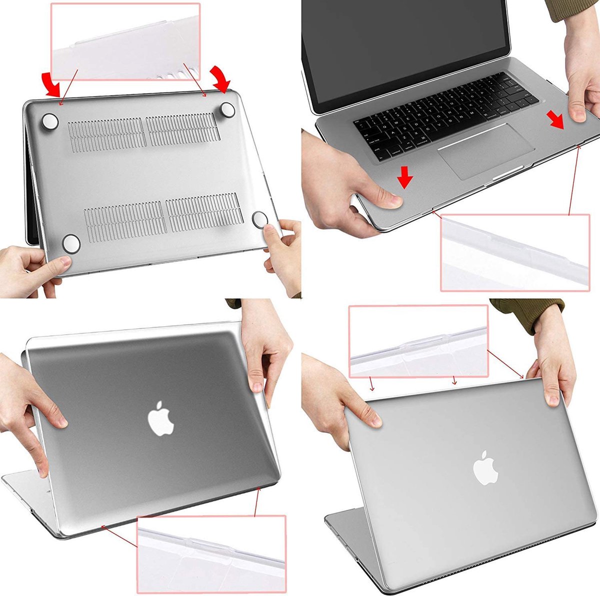 MacBook Air 15 inch hoes hardcase transparant 2023-2026 bescherming krassen stoten ventilatie A2941 A3114 A3241 A3448 - Afbeelding 2