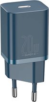 USB C Adapter - 20W - USB C Oplader - USB C Stekker - Snellader - Blauw