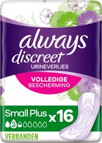 x6 Always discreet maandverband small plus (voor urineverlies) 16st