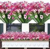 SHOP YOLO-kunstplanten voor buiten-12 stuks -Outdoor Nepplanten UV Bestand Plastic Faux Bloemen Planten Bloemen Bulk voor Indoor Outdoor Opknoping
