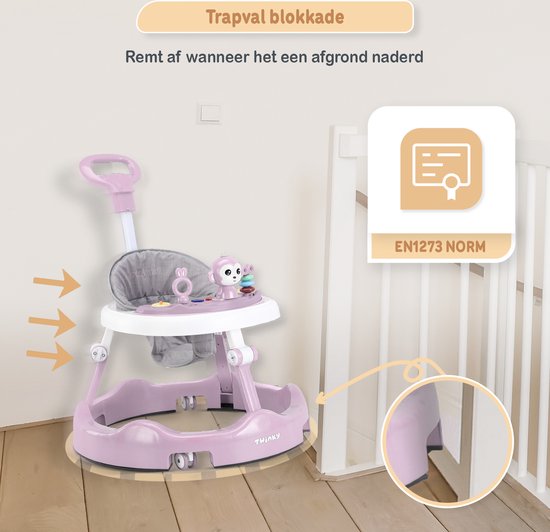Twinky® Babywalker - Luxe Loopstoel met 3-delige speelset - Loopstoeltje voor Baby inclusief Voetenmat en Steel van Twinky — afbeelding 5