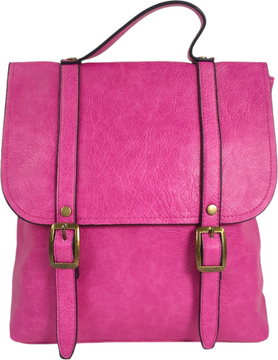 Mandoline - trendy handtas / rugzak - met verstelbare schouderriem - fuchsia