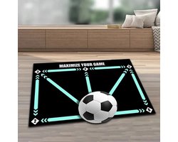 foto van Voetbal Trainingsmat - Dribbelmat - Voetbal Training Mat met Sokken - Voetbaltrainingsmateriaal - Voetbal Trainingsmateriaal - Voetbal Training - Voetbal Spullen - VoetbalDribbelen - Incl. 8 trainingsvideo's en sokken - 90x60 cm - Opvouwbaar