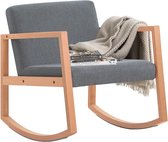 Rootz Schommelstoel - Schommelstoel - Relaxstoel - Beukenhout en katoenen stof - Comfortabele en wasbare kussens - Stabiel met vloerbeschermers - 66 cm x 73 cm x 75 cm