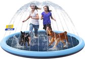 Spuitplaats voor honden 170 cm groot hondenzwembad antislip hondenspuitzwembad opvouwbaar kinderbadje voor honden zomer huisdierzwembadbadkuip voor grote middelgrote en kleine puppyhonden