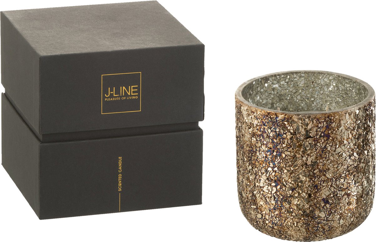 J-Line geurkaars Luxuria - Cookie Crunch - glas - brons - medium - 60U