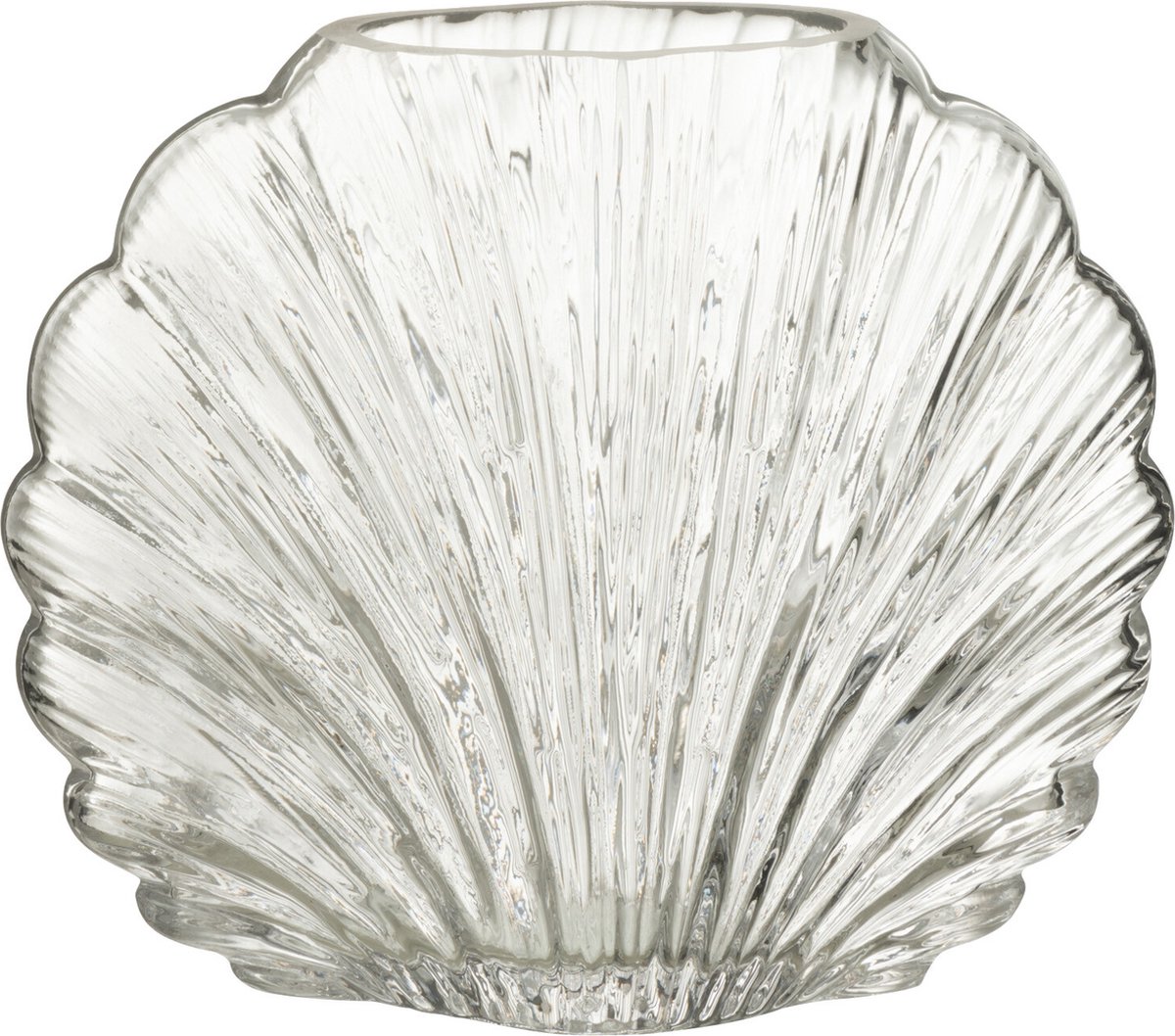 J-Line vaas Schelp - glas - transparant - small - 17 cm hoog