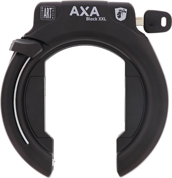 AXA Block XXL - Ringslot voor fietsen met brede banden - ART 2 sterren keurmerk - Frameslot - Met plug-in mogelijkheid - Zwart