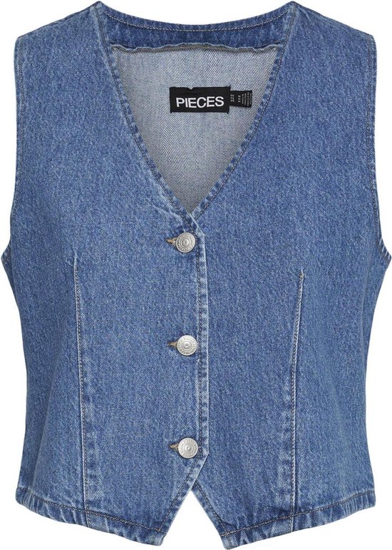 Pieces Vest Pcsky Vest 17148809 Medium Blue Denim Dames Maat - M