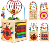 Montessori Motoriekkubus voor peuters - Houten Speelgoed voor Grote Motoriek - Activiteitskubus voor 1-jarigen - Verjaardagscadeau Ouderschapsessentie