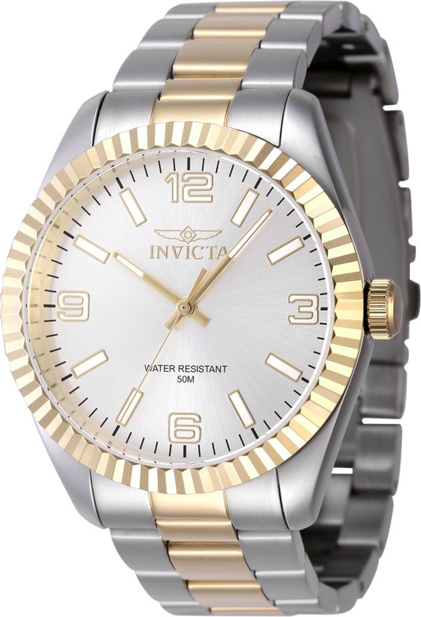 Invicta Specialty 47454 Heren Horloge - Waterdicht - Analoog - Quartz Uurwerk - Roestvrij Staal met zilveren Wijzerplaat - 43mm