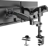 Dubbele Monitorsteunen voor 13"-32" schermen | 360 ° Rotatie | Hoogteverstelbaar | Gasveer Arm Stand | VESA 75/100