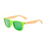 Classic zonnebril - Festival bril - Rave bril - Glasses - Duurzaam - Bamboe - Lichtgroen