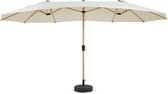 909 Outdoor Dubbele parasol - 450x270cm - incl beschermhoes - Houtlook