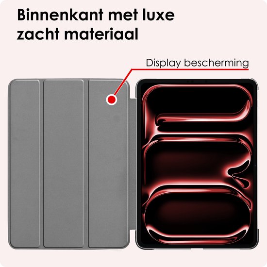 Étui adapté pour iPad Pro 2024 (11 pouces) Étui à couverture rigide avec protecteur d'écran - Violet