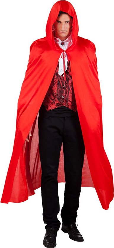 New Age Devi - Cape Dawn rood: de perfecte vampierlook voor volwassenen tijdens Halloween en horrorfeesten!