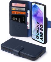 Samsung Galaxy A55 Hoesje - Luxe MobyDefend Wallet Bookcase - Blauw - GSM Hoesje - Telefoonhoesje Geschikt Voor Samsung Galaxy A55