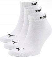 PUMA - Unisex - Maat 43 - 46 cm - Wit - Sokken voor Heren/Dames - Sport - QUARTER - Korte sokken - ( 3 - pack )