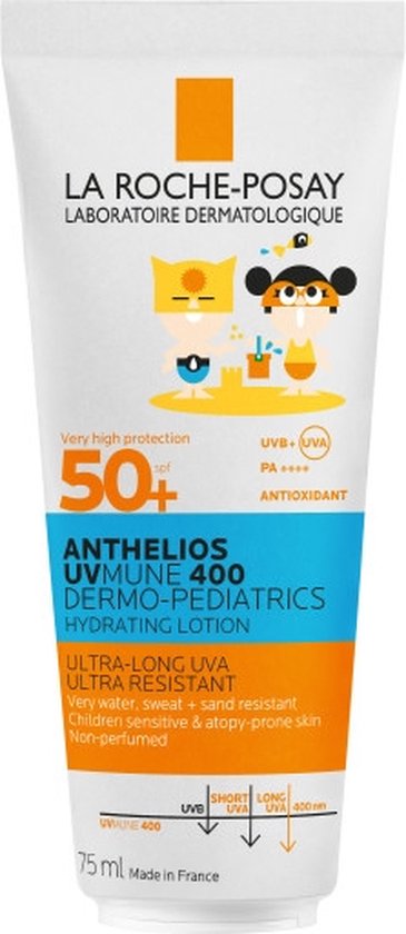 Foto: La roche posay anthelios kind hydraterende zonnebrandmelk uvmune spf50 eco tube voor gezicht en lichaam geschikt voor een gevoelige kinderhuid 75ml