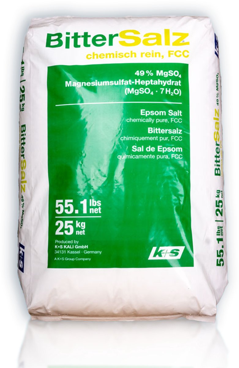 Epsomzout - 25 kg - Kali - Bitterzout - Epsom zout - Epsom Salt - Magnesium sulfaat - Magnesium sulfate - Magnesiumsulfaat - Magnesiumsulfate - Bittersalz - Heptahydraat FCC