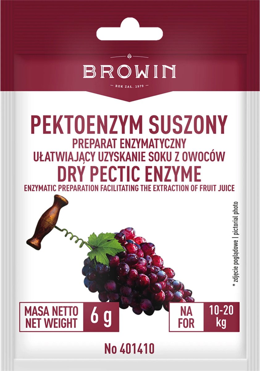 Browin - Enzympreparaat - 6 g - Voor Fruit - Gemakkelijk Sap Klareren