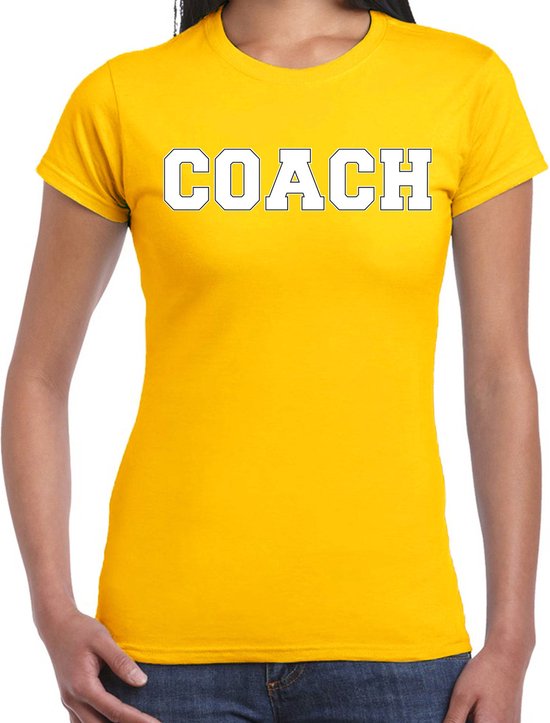 Bellatio Decorations Cadeau t-shirt voor dames - coach - geel - bedankje - verjaardag XXL