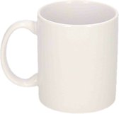 Bellatio Decorations Tasse à Café/thé - blanc - céramique - 300 ml - tasse non imprimée - projet DIY