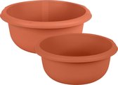 Urban Living Afwasteilen set - kunststof - 10/15 Liter - terracotta - teiltjes