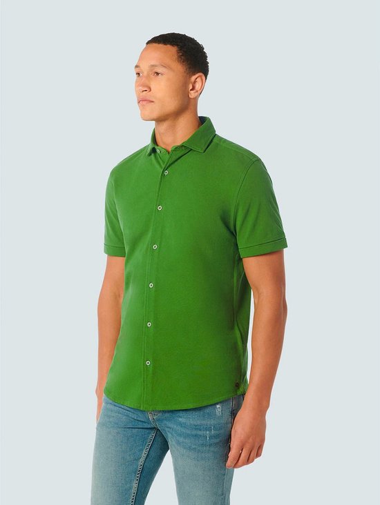 No Excess Mannen Jacquard Korte Mouw Shirt Groen XL