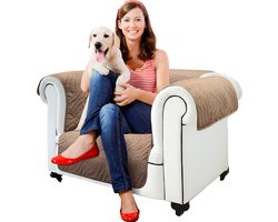 Starlyf Sofa Cover – Fauteuil – 58 x 190 cm – Bruin/wit - stoelhoes – bankbeschermer– zetelhoes – fauteuil beschermer Starlyf Sofa Cover – Fauteuil – 58 x 190 cm – Bruin/wit - stoelhoes – bankbeschermer– zetelhoes – fauteuil beschermer