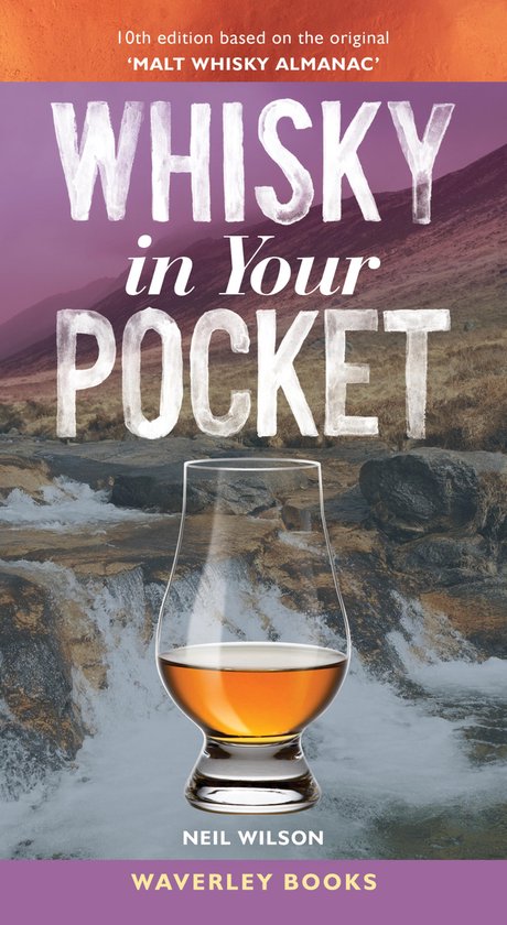 Whisky in je zak, 10e editie, met een glas whisky voor een waterval.
