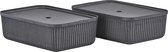 Zone Denmark Pulp Opbergdoos 48 x 32 x 15 cm 2 stuks Black