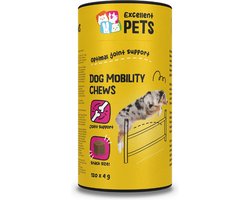 Excellent Dog Mobility Chews - Kauwsnoepjes - Zachte snacks - Voor het behoud van kraakbeen, pezen en banden - Ondersteunt de gewrichtsfunctie - Glutenvrij - 120 stuks