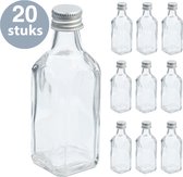 ForDig Glazen Flesjes met Dop (20 stuks) - 50 ml - Wodkaflesjes - Likeurflesjes